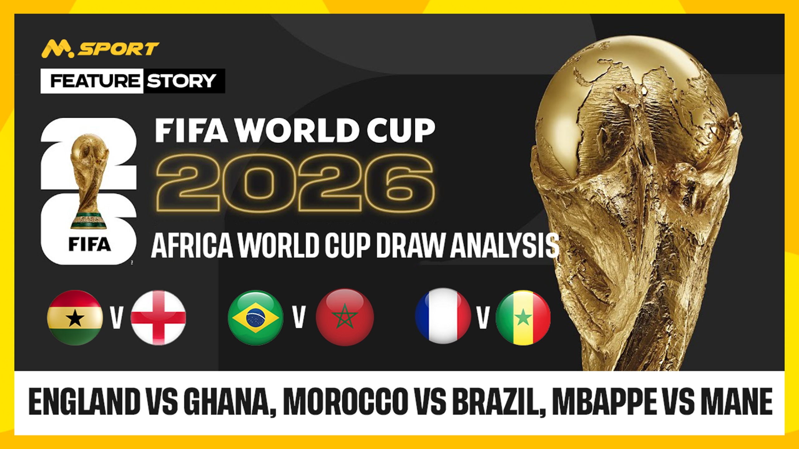 England vs Ghana. Morocco vs BRAZIL. Mbappe vs Mane. AFRICA World Cup Draw Analysis | MSport