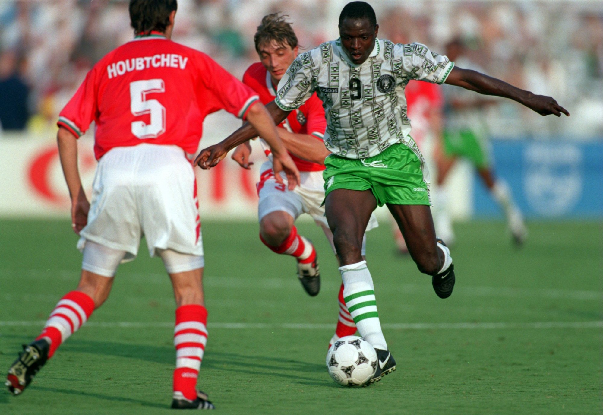 Photo Credit (Getty Images) Rashidi Yekini celebrating Nigeria first FIFA World Cup goal in 1994