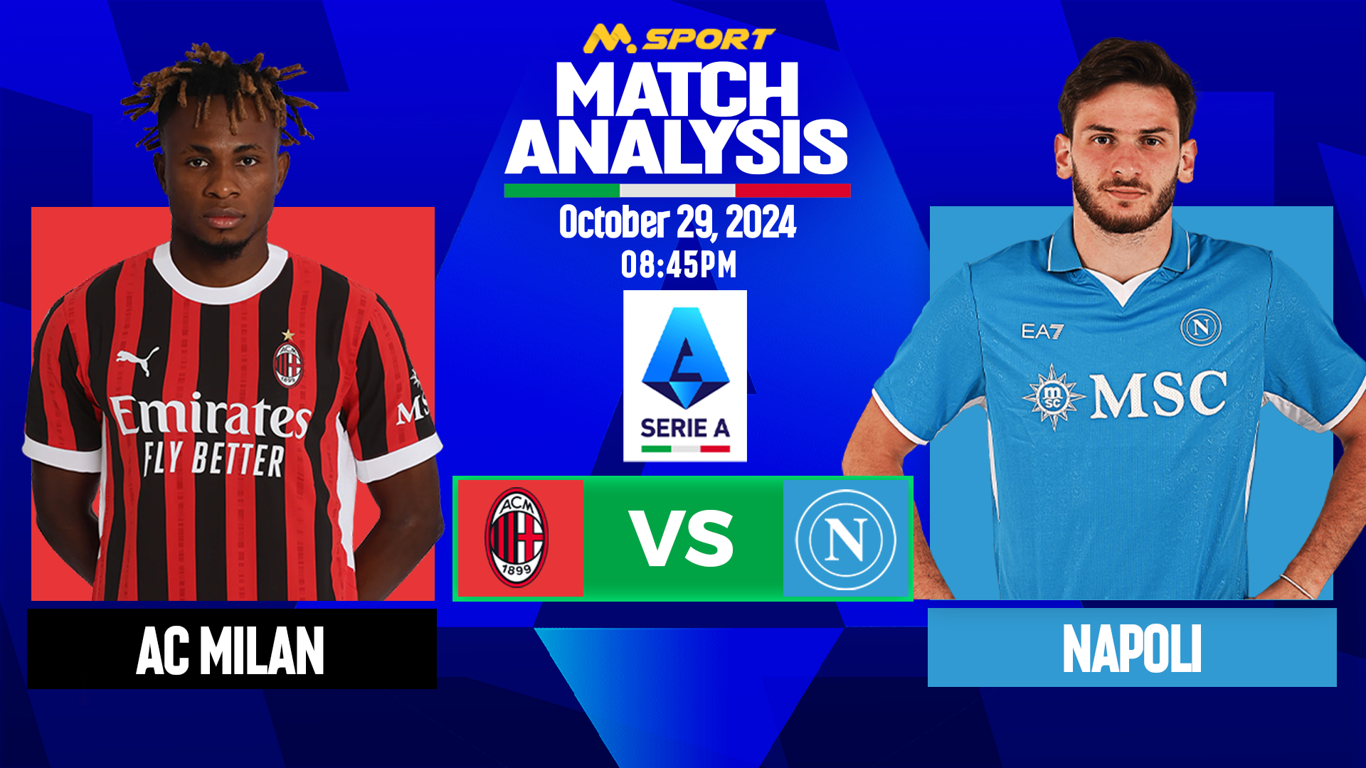 AC Milan vs Napoli Showdown at San Siro: Two Giants Chase the Scudetto.