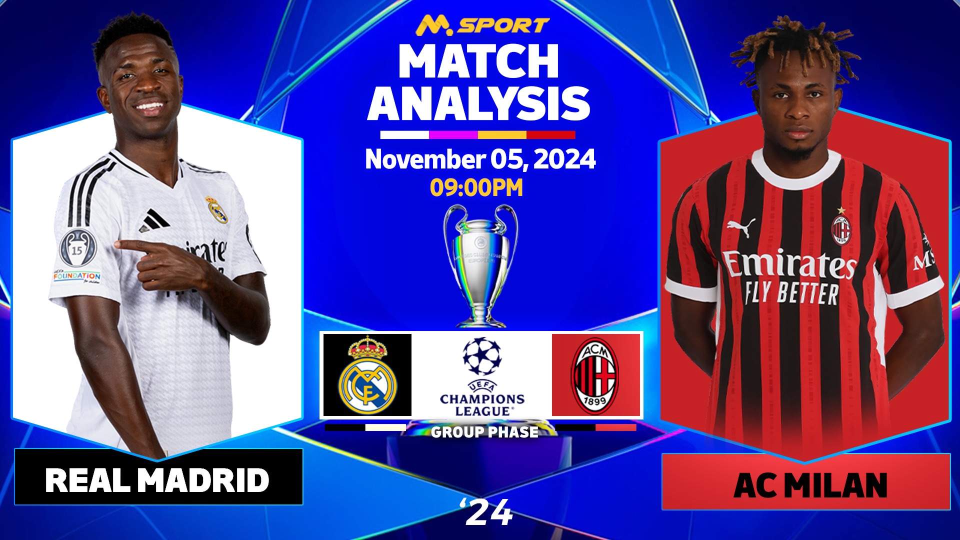 Real Madrid  vs. AC Milan : Los Blancos Look to Bounce Back.